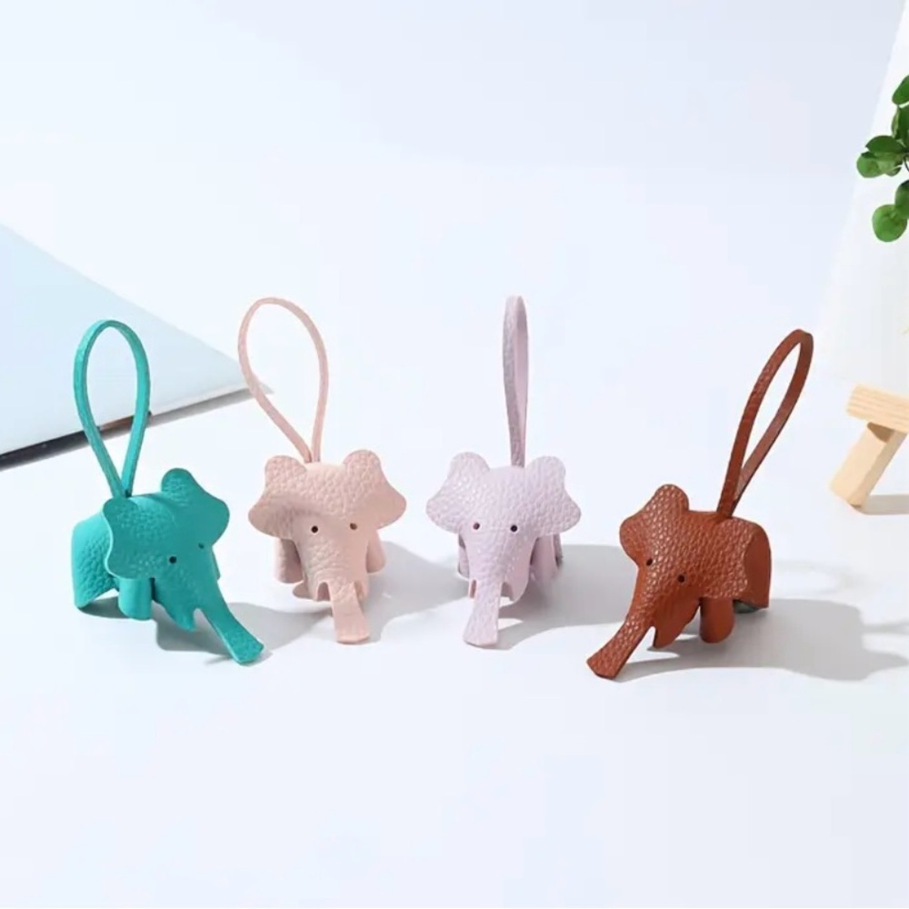 Elephant Bag Charm/Keychain  - Blue, Pink, Brown